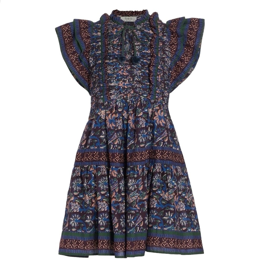 $365 SEA NY “Noah” Floral Flutter Ruffle Dress